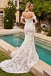 LaDivine CD861W Fit-And-Flare Overskirt Wedding Dress