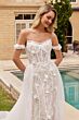LaDivine CD861W Fit-And-Flare Overskirt Wedding Dress