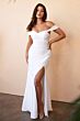 LaDivine CD930 Ruched Off-The-Shoulder Sweetheart Neck Bridal Dress