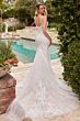 LaDivine CDS432W Lace Train Illusion Bodice Bridal Gown
