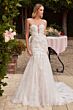 LaDivine CDS434W Illusion Side 3D Floral Appliques Bridal Gown