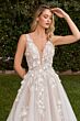 LaDivine CDS436W Scoop Back Illusion Sides Wedding Gown