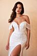 LaDivine CH167W Off-The-Shoulder Flounce Sleeve Wedding Gown