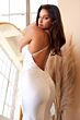 LaDivine CH236W Drape Strappy Open Back Bridal Gown