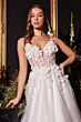 LaDivine CM321W Illusion Bodice Lace-Up Back Wedding Gown