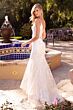 LaDivine J825W Metallic V-Neck Basque Waist Wedding Gown