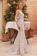 LaDivine J859W V-Neck Spaghetti Strap Bridal Gown