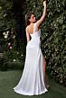 Ladivine 7448W Asymmetric Neck Corset Bodice Wedding Dress