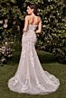 Ladivine CD793W Plunging Neck Floral Applique Bridal Gown