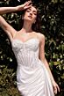 Ladivine CD868W Lace Bodice Side Streamer Wedding Gown