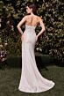 Ladivine CDS465W Lace Bodice Plunging Neck Bridal Dress