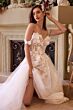 Ladivine CDS498W Scoop Back Floral Applique A-Line Bridal Dress