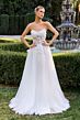 LaDivine C174W Brush Train Scoop Neckline Wedding Dress