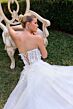 LaDivine C174W Brush Train Scoop Neckline Wedding Dress