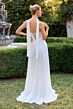 LaDivine CD410W Brush Train Ruched Wedding Dress