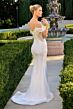 LaDivine SF209W Cold Shoulder Pearl Embellished Wedding Dress