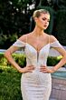 LaDivine SF209W Cold Shoulder Pearl Embellished Wedding Dress