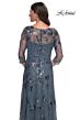 La Femme 31458 Bateau Neck Illusion Sleeve Dress