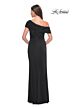 La Femme 31459 Ruched Back Asymmetric Neck Dress
