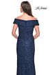 La Femme 31679 Off-The-Shoulder Neck Ruched Back Dress