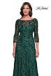 La Femme 31690 Illusion Sleeve A-Line Sequin Dress