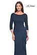 La Femme 31705 Ruched Back Faux-Wrap Skirt Dress