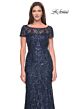La Femme 31709 Short Sleeve Embellished Dress