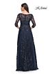La Femme 31719 Three-Quarter Sleeve V-Neck Dress