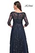 La Femme 31719 Three-Quarter Sleeve V-Neck Dress