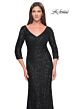 La Femme 31721 Illusion Sleeve Beaded Lace Dress