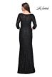 La Femme 31721 Illusion Sleeve Beaded Lace Dress