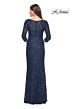La Femme 31721 Illusion Sleeve Beaded Lace Dress