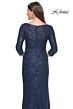 La Femme 31721 Illusion Sleeve Beaded Lace Dress