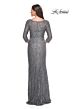 La Femme 31721 Illusion Sleeve Beaded Lace Dress
