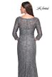 La Femme 31721 Illusion Sleeve Beaded Lace Dress