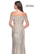 La Femme 31772 Ruched Off-The-Shoulder Neck Sequin Dress