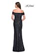 La Femme 31772 Ruched Off-The-Shoulder Neck Sequin Dress