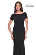 La Femme 31773 Ruched Bodice Short Sleeve Dress