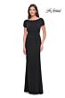 La Femme 31773 Ruched Bodice Short Sleeve Dress