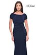 La Femme 31773 Ruched Bodice Short Sleeve Dress