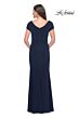 La Femme 31773 Ruched Bodice Short Sleeve Dress