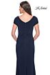 La Femme 31773 Ruched Bodice Short Sleeve Dress