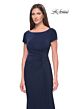 La Femme 31773 Ruched Bodice Short Sleeve Dress
