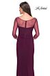 La Femme 31777 Ruched Waist Illusion Sleeve Dress