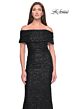 La Femme 31778 Off-The-Shoulder Beaded Lace Dress