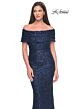 La Femme 31778 Off-The-Shoulder Beaded Lace Dress