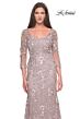 La Femme 31796 Sheer Sleeve Beaded Lace Dress