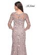 La Femme 31796 Sheer Sleeve Beaded Lace Dress