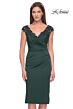 La Femme 31839 Applique V-Neck Back Slit Dress