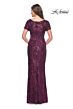 La Femme 31852 Scoop Neck Short Sleeve Dress